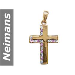 .71 ct Pink & White Sapphire Pendant 14kt Gold