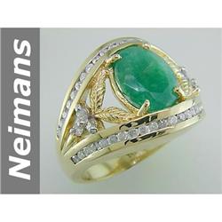5.30 ct Emerald & Diamond Gents Ring 14kt Gold
