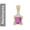 Image 1 : .50 ct Violet Red Spinel & Diamond Pendant 14kt Gold