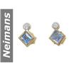 Image 1 : 1.00 ct Blue Spinel & Diamond Earrings 14kt Gold