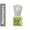 Image 1 : .82 ct Peridot & Diamond Pendant 14kt Gold