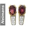 Image 1 : 1.72 ct Pink Tourmaline & Diamond Earrings 14kt Gold