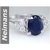 Image 1 : Genuine 3.41 ct Sapphire & Diamond Ring 14kt Gold