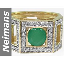 1.66 ct Emerald & Diamond Ring 14kt Gold