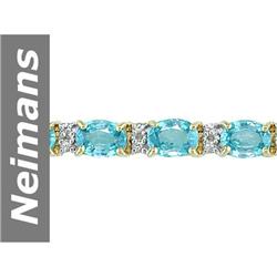 41.40 ct Blue Zircon & White Sapphire Bracelet 14kt Gold