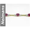Image 1 : Antique 9.45 ct Ruby & Diamond Bracelet 14kt Gold