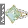 Image 1 : 4.72 ct Green Amethyst & Diamond Ring 14kt Gold