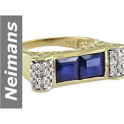 2.85 ct Sapphire & Diamond Ring 14kt Gold