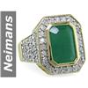 Image 1 : 7.24 ct Emerald & Diamond Gents Ring 14kt Gold