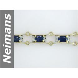 7.92 ct Sapphire & Diamond Bracelet 14kt Gold