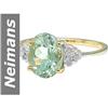 Image 1 : 1.77 ct Green Amethyst & Diamond Ring 14kt Gold