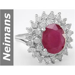Stunning 5.62 ct Ruby & Diamond Ring 14kt Gold