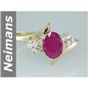 Image 1 : 1.09 ct  Burma Ruby & Diamond Ring 14kt Gold