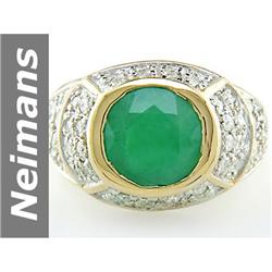 6.09 ct Emerald & Diamond Ring 14kt Gold
