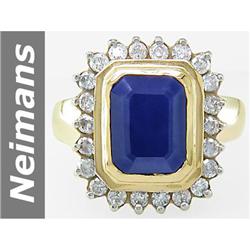 4.50 ct Sapphire & Diamond Ring 14kt Gold