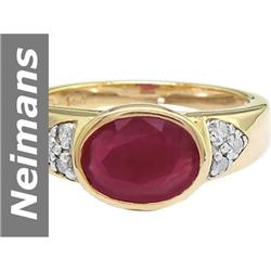 2.18 ct Ruby & Diamond Ring 14kt Gold