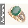 Image 1 : Antique 4.06 ct Emerald & Diamond Ring 14kt Gold