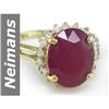 Image 1 : Colossal 9.25 ct Ruby & Diamond Ring 14kt Gold Awesome