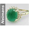 Image 1 : Elegant 6.25 ct Emerald & Diamond Ring 14kt Gold