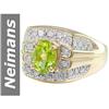 Image 1 : 1.71 ct Peridot & Diamond Gents Ring 14kt Gold