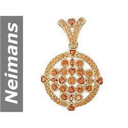 10.96 ct Orange Sapphire Pendant 14kt Gold