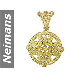 10.96 ct Yellow Sapphire Pendant 14kt Gold