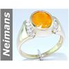 Image 1 : 2.15 ct Fire Opal & Diamond Ring 14kt Gold