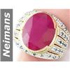 Image 1 : 13.24 ct Ruby & Blue Diamond Ring 14kt Gold