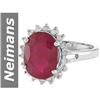 Image 1 : Big 6.25 ct  Rare Ruby & Diamond Ring 14kt Gold