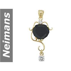 7.03 ct Black & White Diamond Pendant 14kt Gold