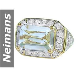 8.32 ct White Morganite & Diamond Ring 14kt Gold