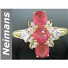 Image 1 : 3.36 ct Ruby, White Sapphire & Diamond Ring 14kt Gold
