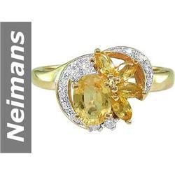 1.54 ct Yellow Sapphire & Diamond Ring 14kt Gold