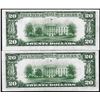 Image 2 : Lot of (2) 1934A $20 Federal Reserve Notes San Francisco