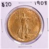 Image 1 : 1908 $20 St. Gaudens Double Eagle Gold Coin