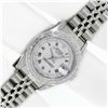 Image 2 : Rolex Stainless Steel White Roman Diamond Oyster Perpetual Datejust Wristwatch