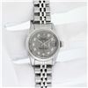 Image 4 : Rolex Ladies Stainless Steel Slate Grey Diamond Datejust Wristwatch With Rolex Box