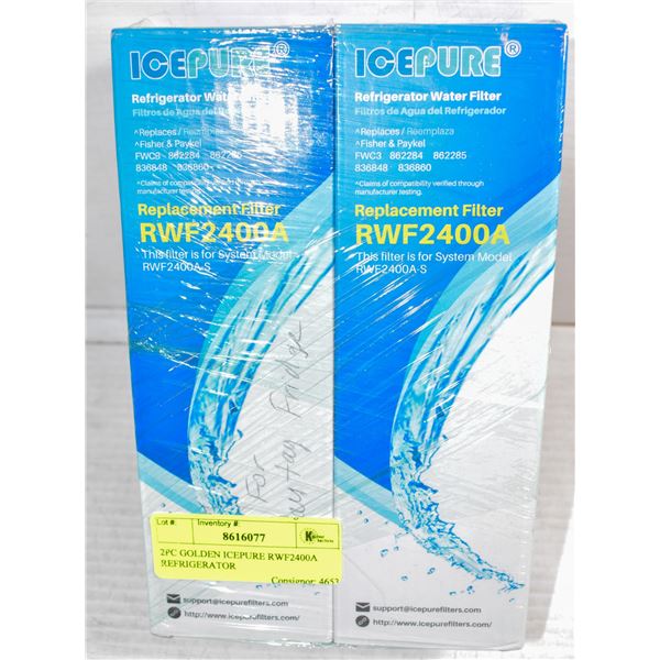 2PC GOLDEN ICEPURE RWF2400A REFRIGERATOR