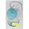 Image 1 : GLASS EYE STUDIO BLUE HANGING BLOWN GLASS BALL