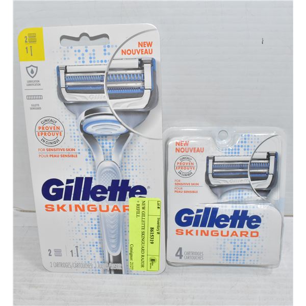 NEW GILLETTE SKINGUARD RAZOR + REFILL