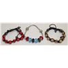 Image 1 : LOT OF 3 BEADED BRACELETS