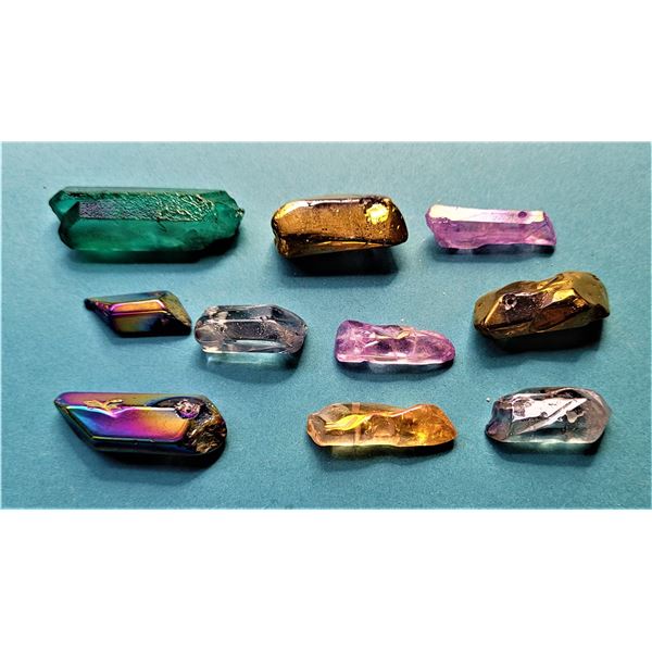 13)  LOT OF 10 RAINBOW TITANIUM HEALING