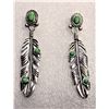 Image 1 : 2)  SILVER TONE FEATHER DROP EARRINGS ON