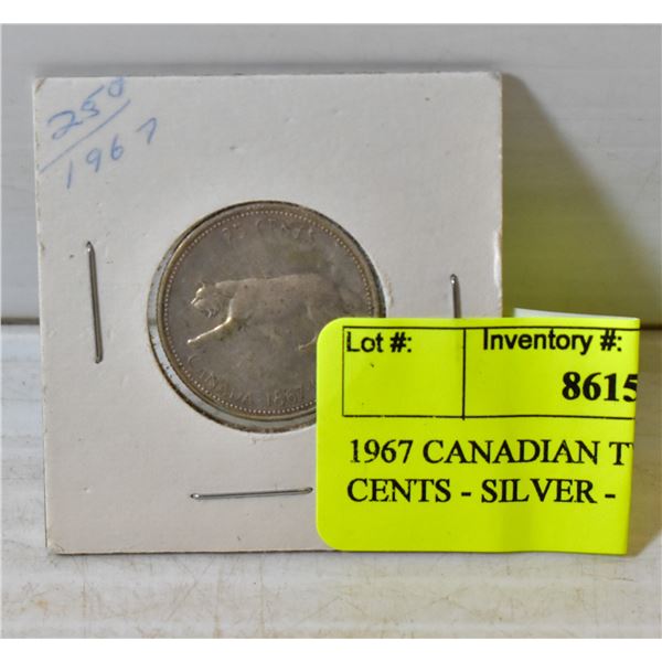 1967 CANADIAN TWENTY FIVE CENTS - SILVER -