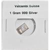 Image 1 : VALCAMBI SUISSE - 1.0 GRAM 999 SILVER