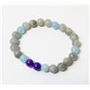 Image 1 : #353-LARIMAR,LABRADORITE,SUGILITE BEAD BRACELET