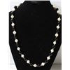 #291-BLACK AGATE & FRESH WATER PEARL NECKLACE 18"