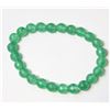 #323-GENUINE GREEN EMERALD BEAD BRACELET 7.5"