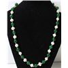 Image 1 : #336-FRESH WATER PEARL & GREEN EMERALD NECKLACE