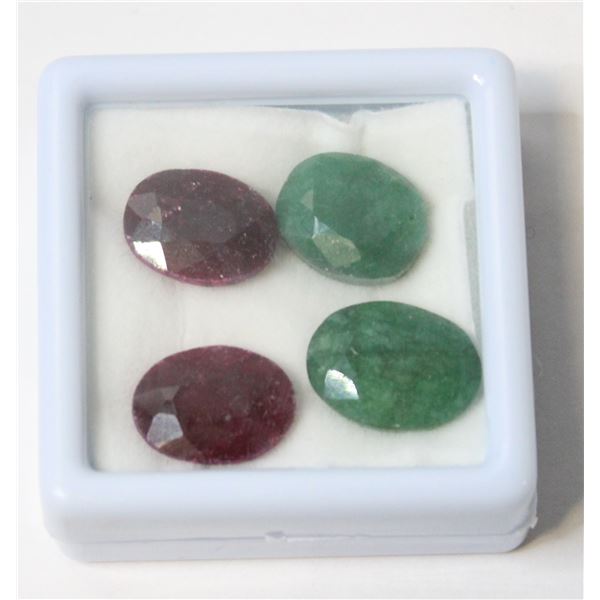 #310--RED RUBY & GREEN EMERALD GEMSTONE 35.60CT